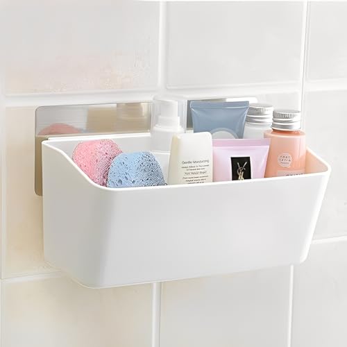 Image of Puno Wall Mounted Bathroom Shelf Organizer | Self-Adhesive Shower Storage Rack | Multipurpose Wall Shelf for Kitchen & Bathroom