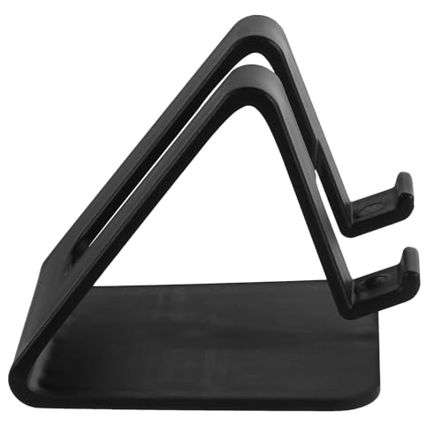 Zerodeko Soporte de Plástico para Teléfono de Escritorio Negro, Antideslizante Orificio para Carga, Tamaño Compacto para Uso en Casa, Oficina y Viaje, Soporte para Móvil y Tablet Estable