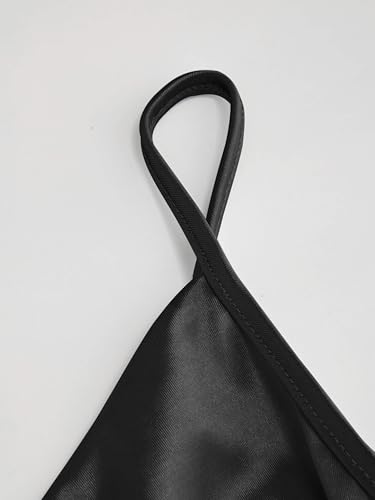 CIDER Womens Satin Dress Sleeveless Spaghetti Strap V Neck Ruched Side Slit Semi Formal Party Club Dresses4