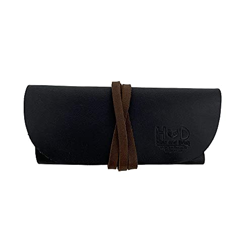 Image of Hide & Drink, Rustic Leather Sunglass Wrap, Slim Travel, Soft Eye Glasses Storage, Handmade Includes 101 Year Warranty
