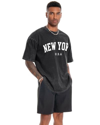 Image of Oversized Tshirts for Men Short Sleeve Vintage Washed Basic Loose Tees 2026