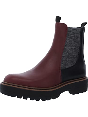 Image of Sam Edelman Laguna Deep Bordeaux Round Toe Cowhide Leather Lug Sole Chelsea Boot (Deep Bordeaux, 6)