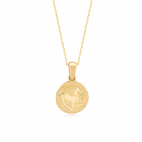Gelin 14K Solid Gold Zodiac Sign Necklace for Women