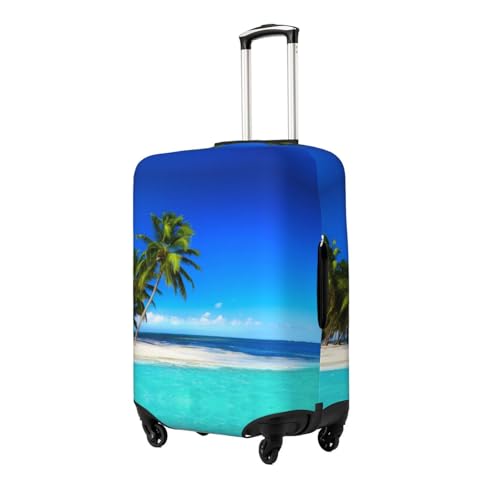 Palm Trees And Clear Sea Print Suitcase Cover Luggage Protector Washable Elastic Fashionable Travel Gear Cover2