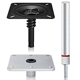 CLLOMAGY Boat Seat Pedestal Base Mount Kit Package with Lock in 3/4' Boat Seat Pin Post & 7' x 7' Marine Base Pedestal Plate & Mount for Marine Pontoon Fishing Bass