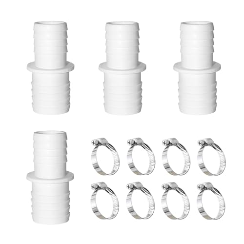 DHWEKU Raccord Tuyau Piscine 38mm,Adaptateur Tuyau Arrosage 4 Pcs,Adaptateur Tuyau Piscine 38 a 38,Adaptateurs de Tuyau,Accessoires Piscine avec 8 Acier...