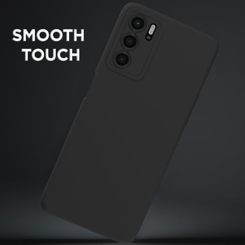 Image of Outlouders Back Cover for Oppo A16 | Camera Protection | Durable Soft Matte Silicone Bumper Case (Black)