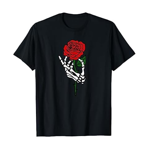 Skeleton Hand Holding Rose T-shirt, Tattoo Shirts T-Shirt Cover