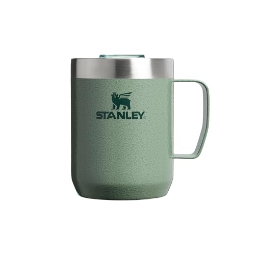 STANLEY 1913 Classic Legendary Camp Travel Mug 0.23L - Keeps Hot for 1 Hour - 2 Hours Cold - Dishwasher Safe - Stainless Steel Coffee Cup - BPA-Free - Hammertone Green