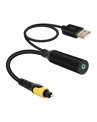 YANBORONSN Cable de conversión de audio hembra de fibra óptica digital de 3,5 mm, audio óptico a cable AUX con cable de alimentación USB, para TV, decodificador y otros equipos
