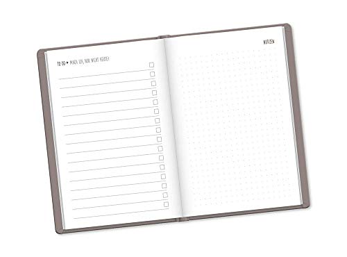 Terminplaner Lederlook A5 Taupe (Schönes Leben)