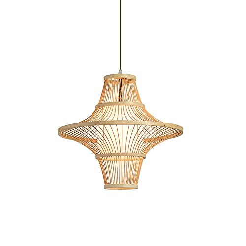 Abat-jour suspension en rotin vintage pour adoucir la lumière du salon