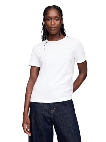 GAP Women's Short Sleeve Organic Vintage Crew Neck TEE, Fresh White, Large