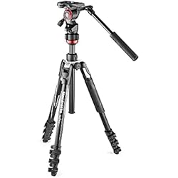 Tripode Manfrotto Befree Live Manfrotto Befree Live, Trípode de Viaje con Cabezal para Videocámara y Cierre de Palanca, Trípode de Aluminio para DSLR, sin Espejo, Cámaras Reflex, Videocámaras y Accesorios de Video