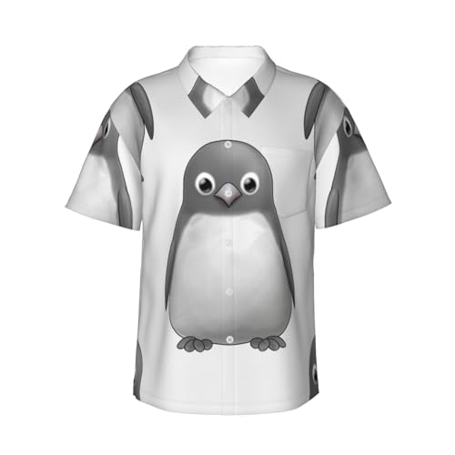 Chemise hawaïenne pingouin homme grise à manches courtes boutonnée