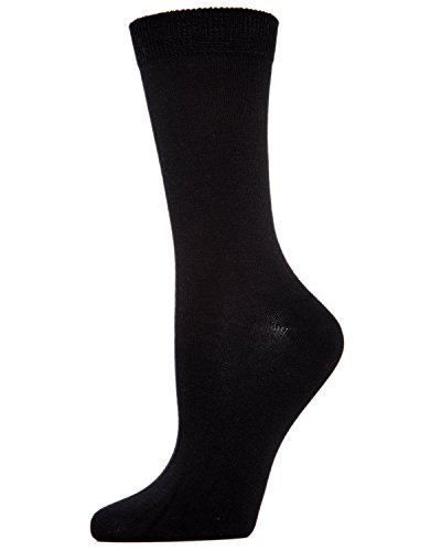 Image of MeMoi Women's Flat-Knit Rayan Blend Crew Socks