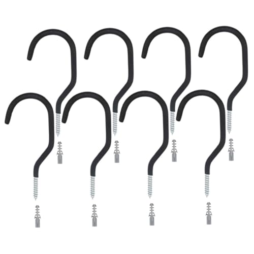 Abaodam 8個 壁掛け自転車フック 耐久性のカーボンスチール製 バイク収納用滑り止めコーティング付き ペダル保護設計 ガレージや地下室の整