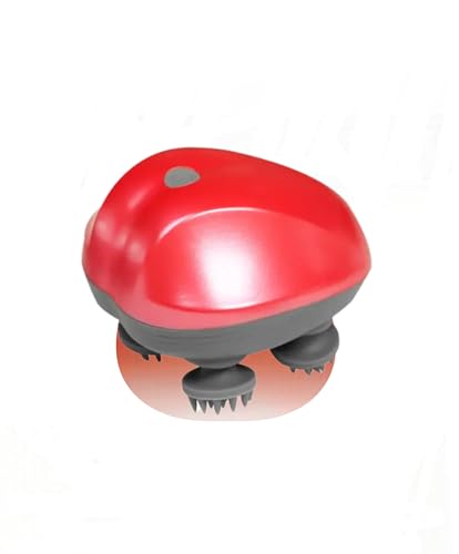 INVIGO Electric Head, Scalp Massager Advance Red Light Therapy For Boost Hair Growth, Improves Blood Circulation, Stress Relaxation, 96 Kneading point, 3 Speed Mode 1 Piece (Red)