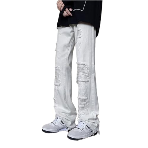 Men's Loose Ripped Raw Edge Fashionable Casual Comfortable Stretch Flared Jeans