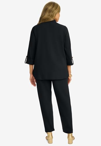 Jessica London Women's Plus Size Knit Crepe Winged Collar Set2