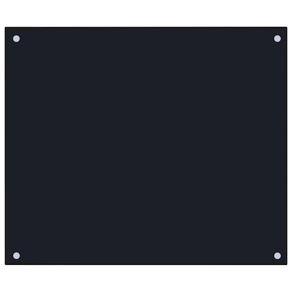 Tempered Glass Kitchen Backsplash Black 27.6"x23.6" Heat-Proof Splash Guard with Mounting Materials Easy Installation Scratch-Resistant