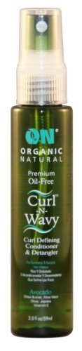 On Organic Natural Curl-N-Wavy Curl Defining Conditioner & Detangler, Avocado 2 oz