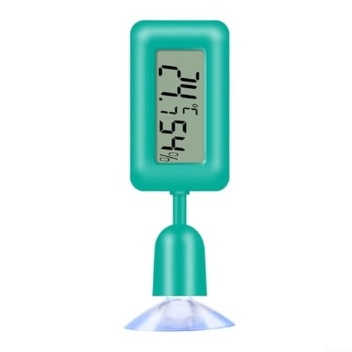 Termómetro e higrómetro digital para reptiles, 3 x 1,8 x 9,5 cm, termo higrómetro electrónico con rotación de 360 grados, pantalla de doble escala, ventosa luminosa para monitoreo de hábitat de