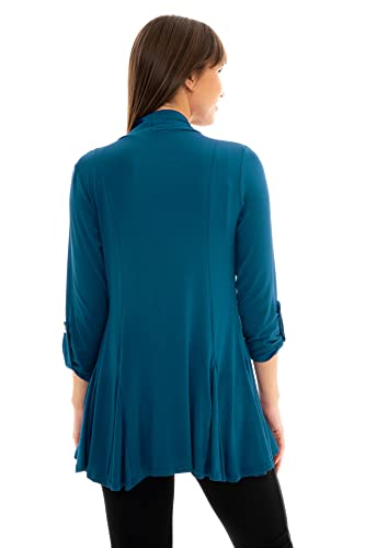 Image of Loxdonz Women's Open Front Cardigans Casual 3 /4 Sleeve Cardigan Soft Lightweight Top