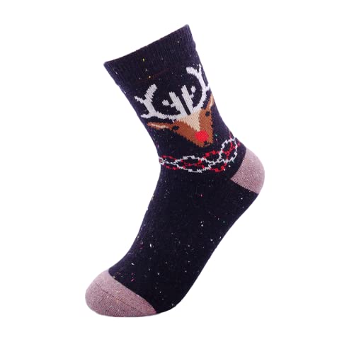 Image of JOYCA & CO. 3-5 Pairs Womens Multicolor Fashion Warm Wool Cotton Thick Winter Crew Socks