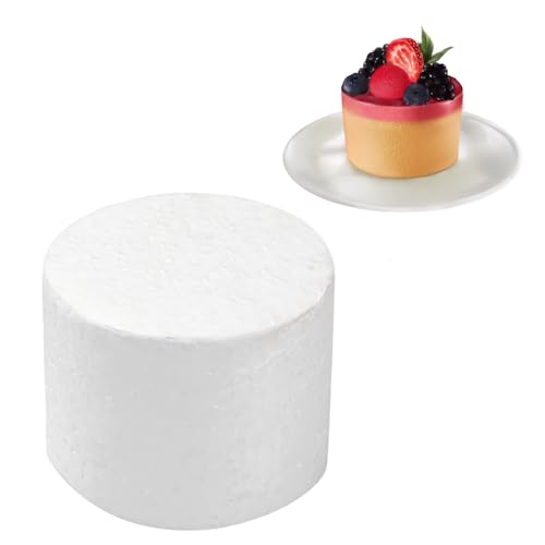 Kuchen Dummy, Styropor-Dummy, Dekorieren von Dummy Kuchen, Kuchen-Attrappe aus Schaumstoff, Künstliches Schaumstoff Kuchen Modell, Torten Dummy, 4 6Zoll 7cm Kuchen Übungsform für Tortenboden (4 Zoll)