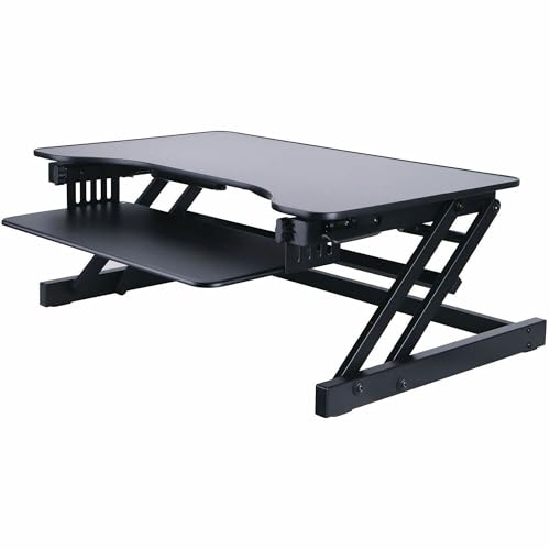 Base regulable para escritorio y monitor Lorell negra miniatura 1