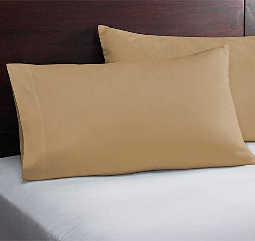 YRM - Cotton Pillow Covers (17"x27") - Set of - 2 | 300TC Thread Count | Long Staple 100% Egyptian Cotton Silky Soft | Exotic Collection | - Beige