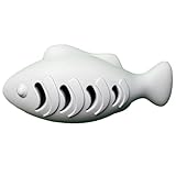 Naiadiy Interactive Cat Toothbrush Teething Treat-Dispensing Toy, Fish-Shaped Food-Grade Silicone, Ideal for Cat Dental Care and Self-Entertainment, (Blue)