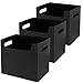 BoBoU 3er Set Aufbewahrungskorb ohne Deckel faltbar Faltbox Kunststoff PP Plastik 29x20x25cm (Schwarz 3-Stk.)
