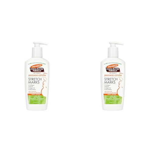 Palmer’s Cocoa Butter Formula Massage Lotion for Stretch Marks, Pregnancy Skin Care, Belly Cream with Collagen, Elastin, Argan Oil and Shea Butter, 8.5 Ounces (Pack of 2)