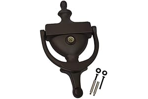 QCAA Solid Brass Oil Rubbed Bronze Door Knocker with Peephole
