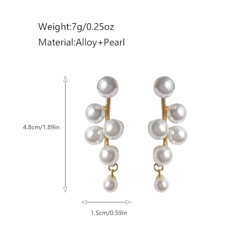 FUTIMELY Pearl Earrings for Women Cute Gold Pearl Drop Dangle Earrings Long Tassel Dangling Bridal Wedding Jewelry Gifts2