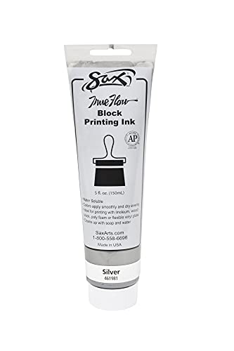 Sax True Flow Water Soluble Block Printing Ink - 5 Ounce Tube - Silver