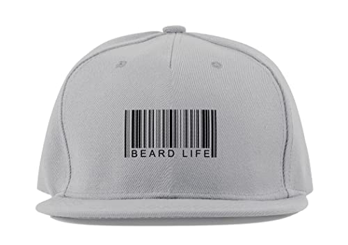 Casquette de baseball Beard Life Barcode en coton gris avec visière plate, taille unique