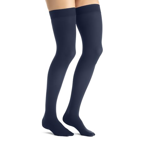Image of BSN Medical 115760 JOBST Compression Hose, Thigh High, 15-20 mmHg, Closed Toe, Small, Midnight Navy