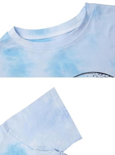 Image of Remidoo Women's Casual Oversized T Shirt Short Sleeve Graphic Tee Letter Tie Dye Shirts