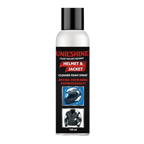 Image of Helmet & Jacket Cleaner Foam Spray 150ML | Quick-Dry No-Rinse Formula | Cleans Helmets, Jackets and Riding Gear | Removes Dirt, Sweat and Odor | Safe on Leather, Fabric and Plastic