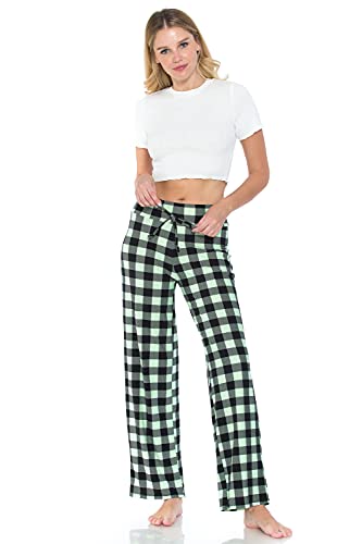 Image of Leggings Depot Women's Wide Leg Drawstring Pajama Pants for Lounge, Sleep | Soft, Breathable Poly-Span, Drawstring Waist, Comfy, Casual, Yoga, Everyday