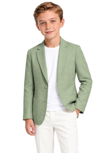 Green Blazers for Boy Formal Toddler Suit Jacket with Pocket Size 5