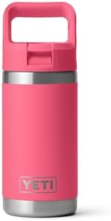 YETI Rambler Jr. 12 oz Kids Bottle, with Straw Cap, Tropical Pink