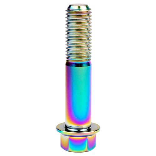 Image of Titanium Bolt M12 30 35 40 45 50 55 60 65 70 75 80 85 90mm Hex Small Flange Head for Motorcycle Car Modification Pack of 4 (M12x55mm Pitch 1.25, Multicolored)