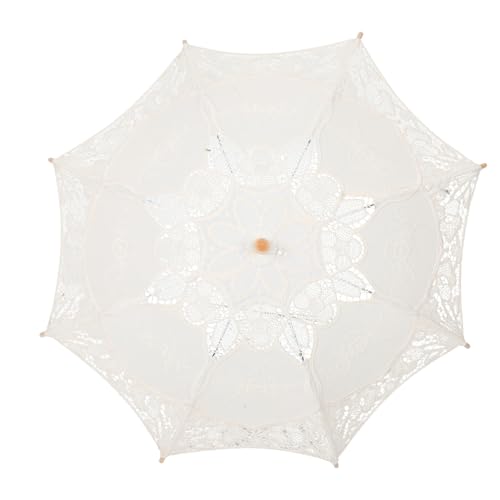 Parapluie de mariage en dentelle beige idéal pour les photos de cérémonie en extérieur