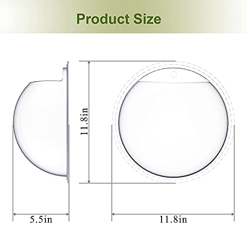 Noodoky Betta Fish Tank Bowl 11.8In, Wall Mounted Beta Fish Small Aquarium, Hanging Plastic Wall Decor For Plant Fish Ecosphere(1 Gallon) #TOP1