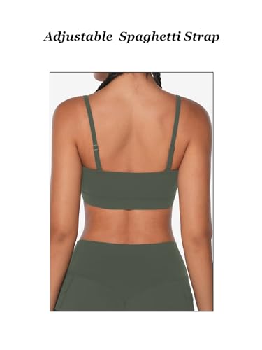 Image of Sunzel Adjustable Straps Sports Bra Padded Yoga Crop Top Light Support | Buttery Soft, Wireless, Adjustable Spaghetti Straps, Removable Pads, Bandeau Bra with Straps, Workout Gym Daily Wear