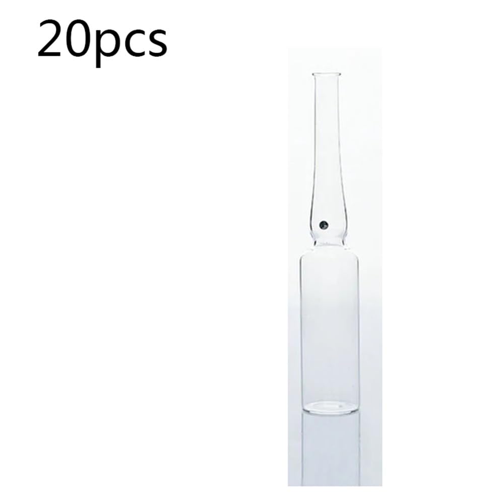 Laborgeräte und -ausrüstung 1/2/5/10/20 ml Labor Klar/Braun Glas Gebogene Ampulle Flasche Verwendet Zu Konservieren(Clear 20ml 20pcs)
